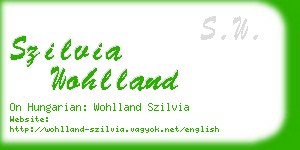 szilvia wohlland business card